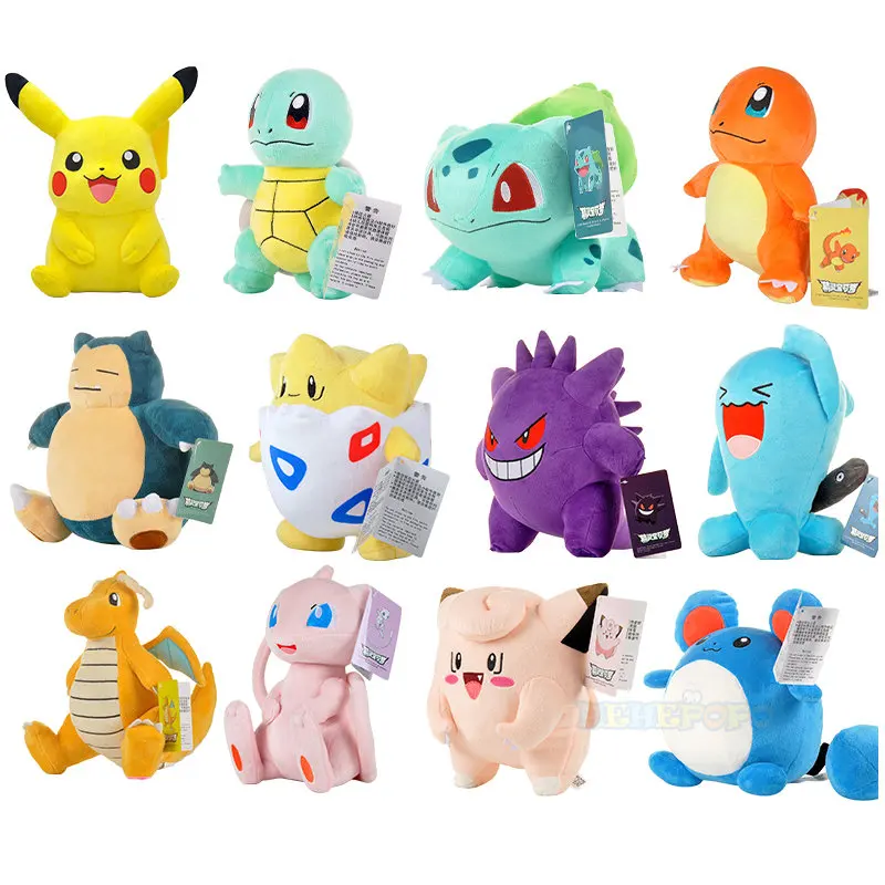 IN STOCK Peluche Pokemon Gengar Peluche Pokemon stuffed Toy Cute Cartoon Pikachu Plush Doll Soft Doll Child Birthday