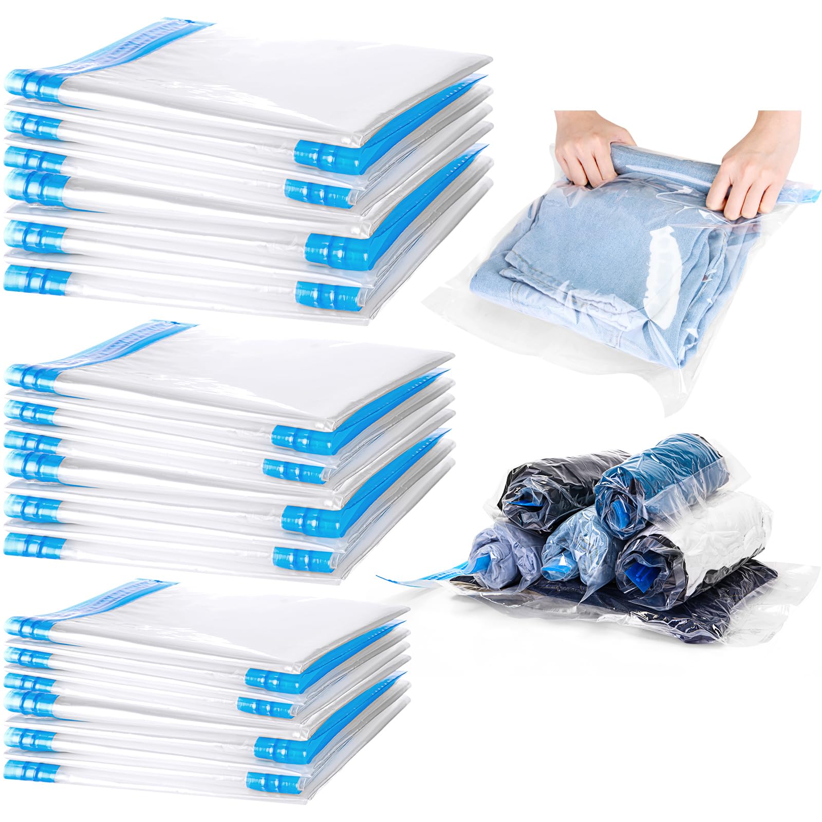 Roll Up Space Saver Travel Storage Bags Travel Accessories Compression Bag for Packing & Clothes, No Pump or Vacuum Needed