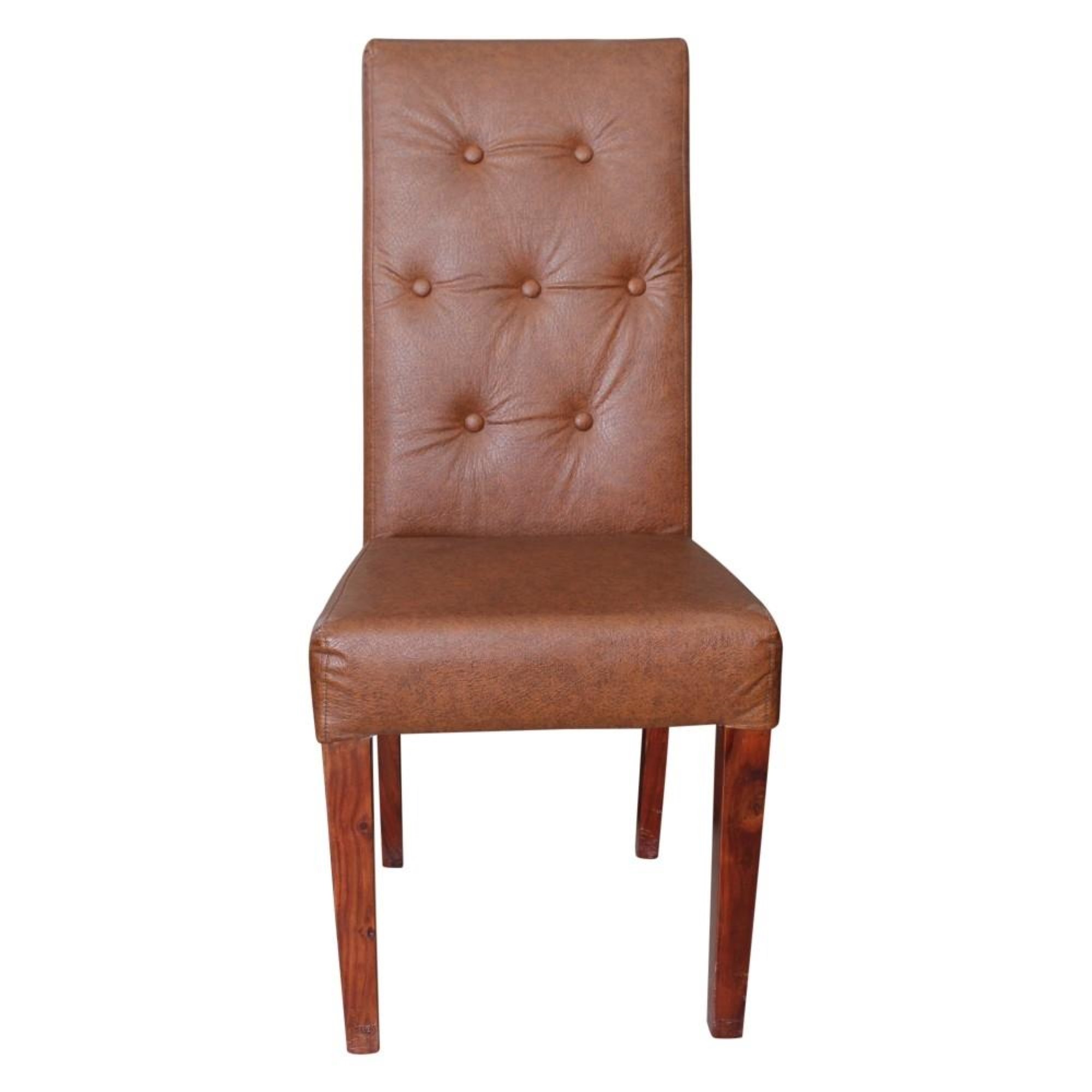 Seesau Wood High Back Chair - Light Coffee / Walnut