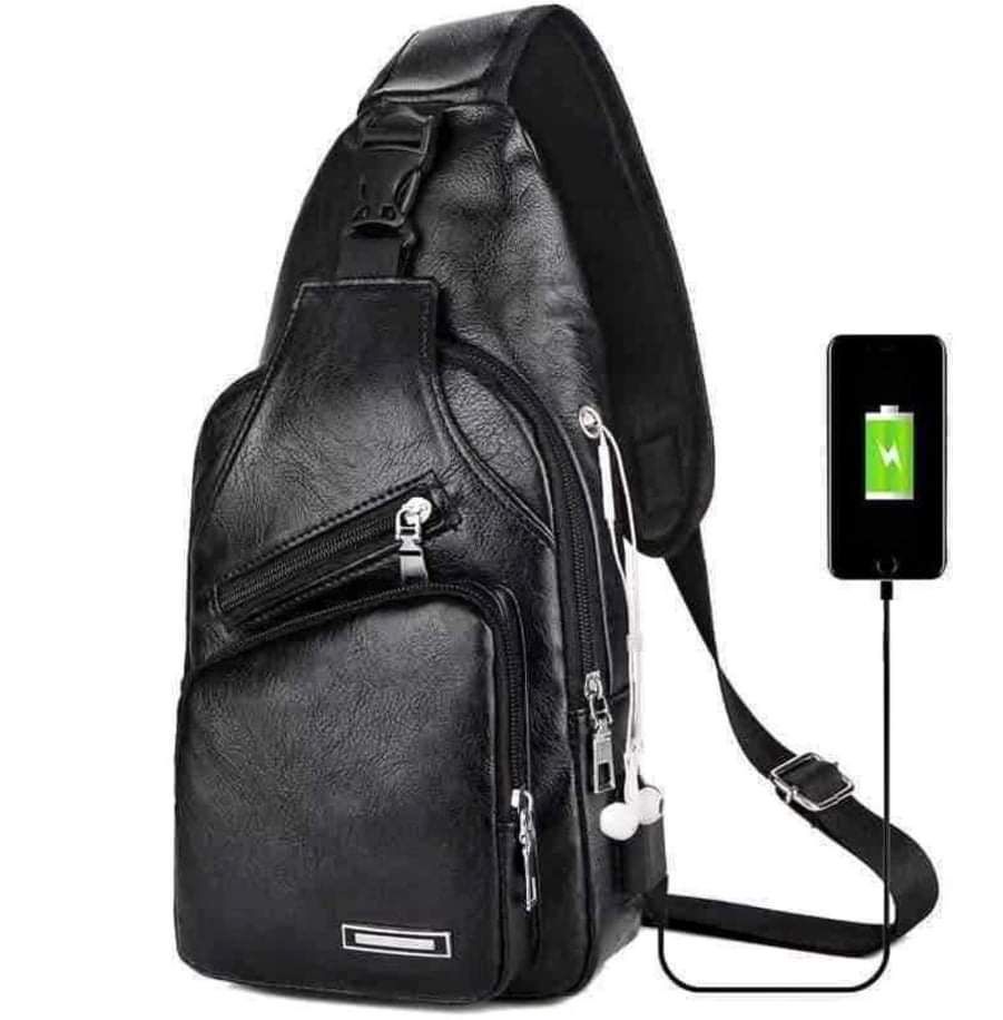 PU Leather Crossbody Bag For Men