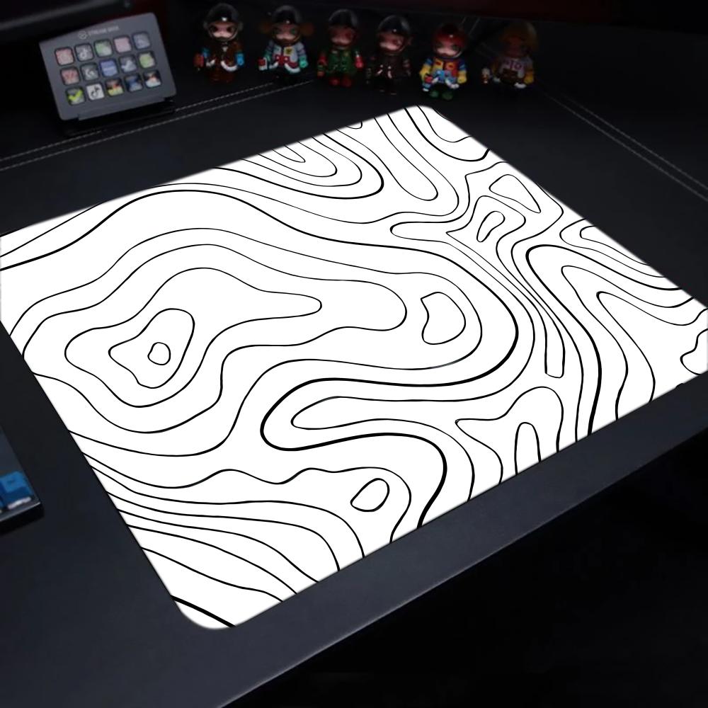 Patterned lines mouse pad - various sizes-square -computer office game table pad - non-slip, small decorative desktop pad