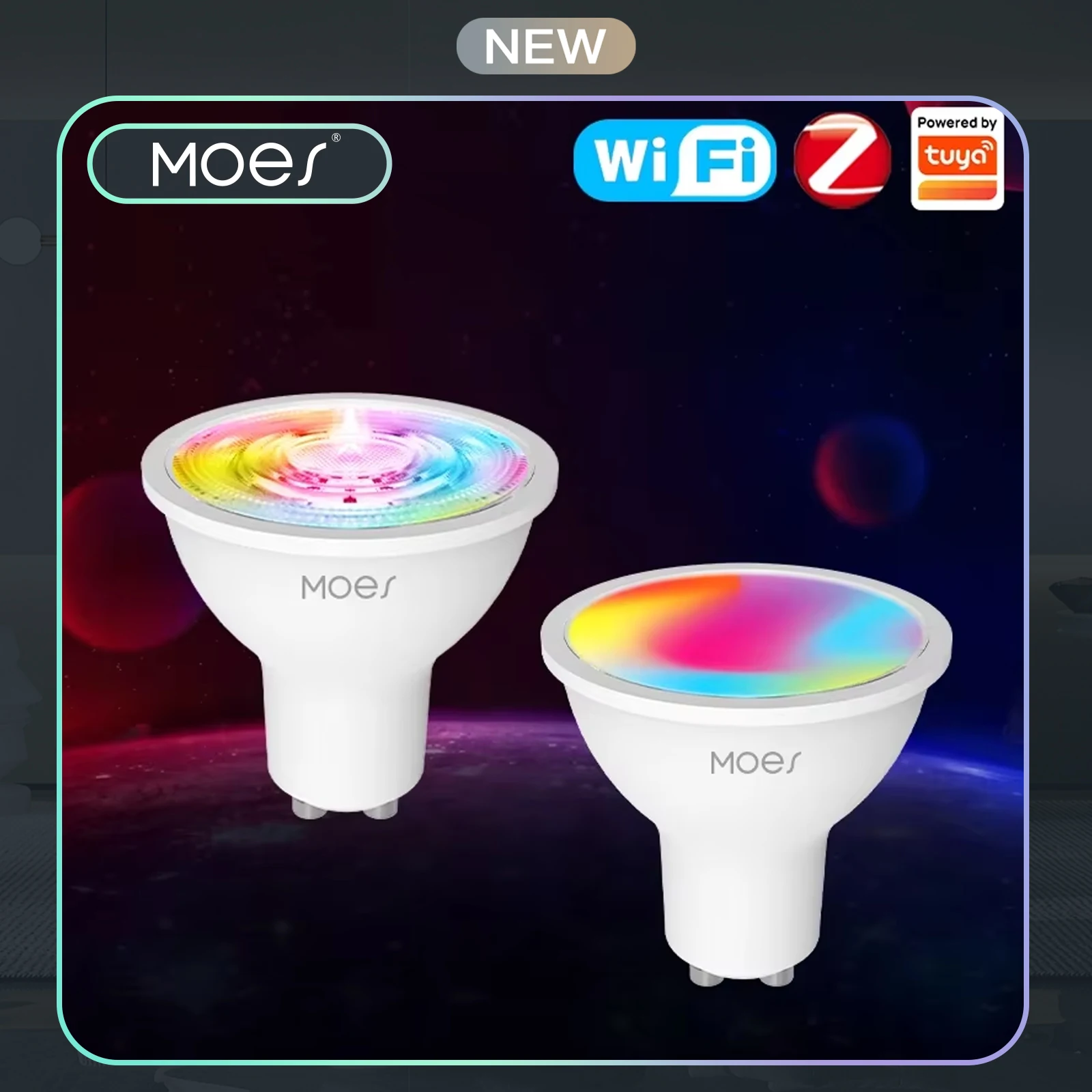 MOES Tuya ZigBee GU10 WIFI Smart LED Bulbs RGB C+W White Dimmable Lamps Smart Life APP Control Light Bulbs Voice Alexa/