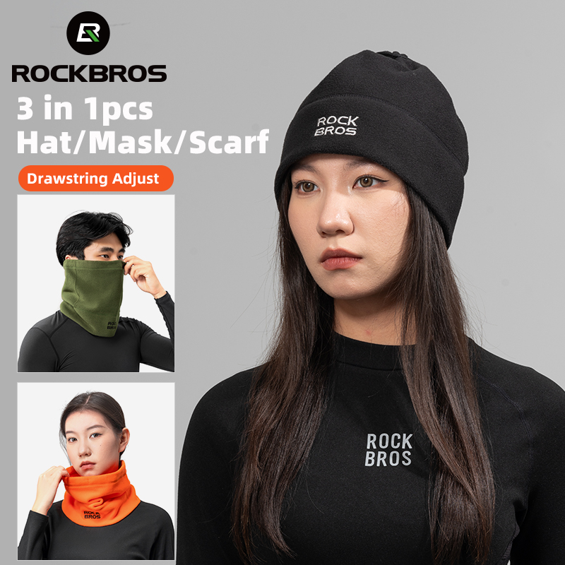ROCKBROS Bicycle Full Face Mask Winter Keep Warm Bike Balaclava Caps Men's Windproof Motorcycle MTB Road Cycing Collar Scarf
