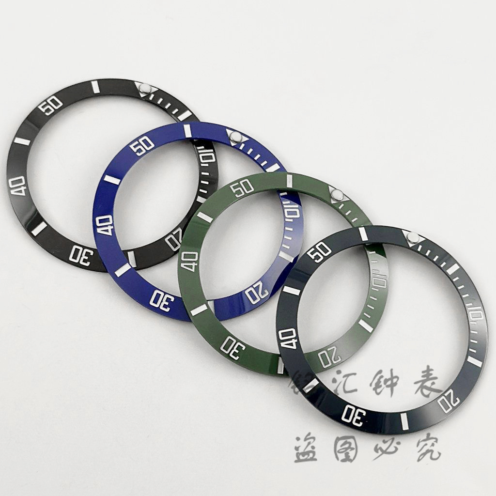 SUB Bezel High Quality NH35 38mm Black Ceramic Bezel Sloping Diving SKX Watch Insert NH34 NH35 NH36 Watch Replace Watch Ring