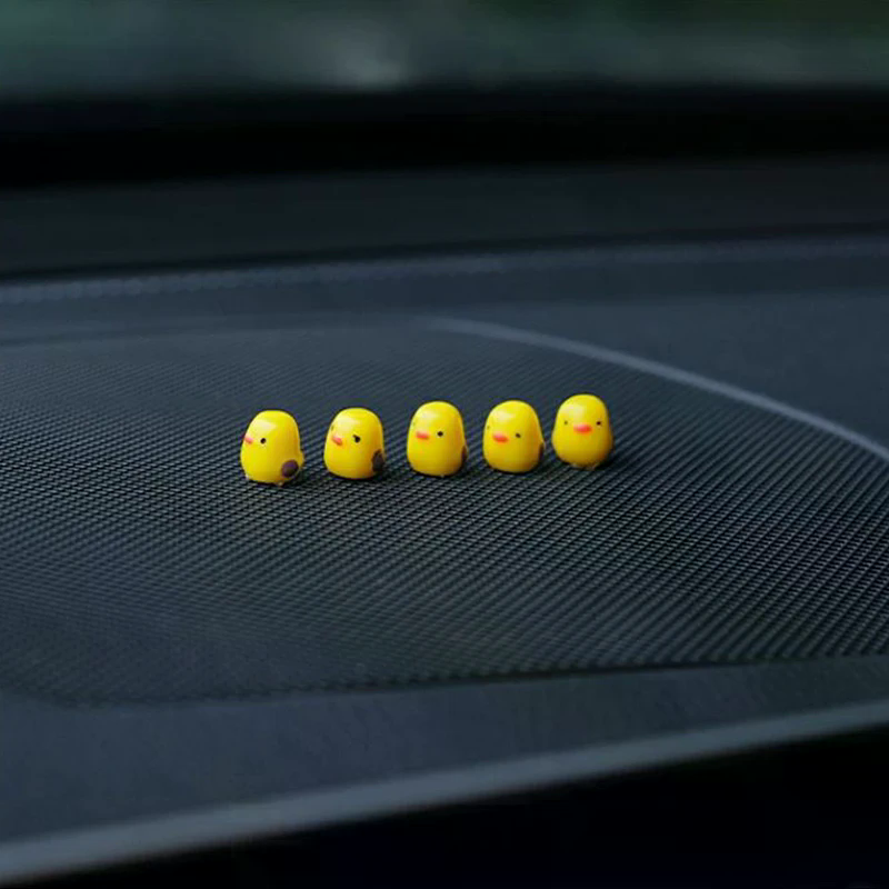 5Pcs Cute Mini Ducks Car Interior Decoration Auto Rearview Mirror Dashboard Ornaments For Woman Man Car Accessories