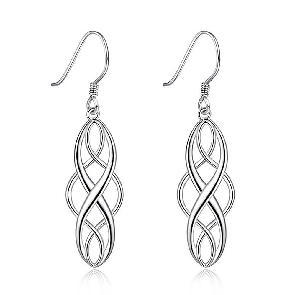 Huitan Minimalist Blue Stone Stud Earrings for Women Silver Color Simple Female Daily Wear Accessories Nice Vintage Jewelry