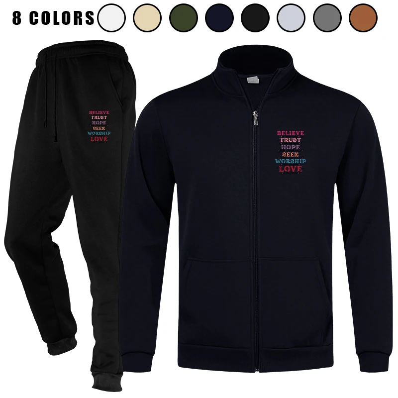 Men's Tracksuits Casual Athletic 2 Piece Sweat Track Suits Warm Up Jogging Full Zip Sets Sweatsuits for Men