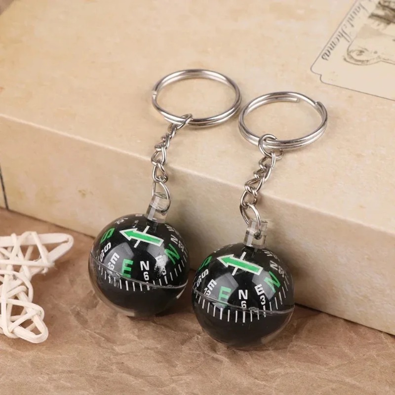1PC Portable Lightweight Emergency Compass Outdoor Survival Keychain Ball Compass Tool for Navigation