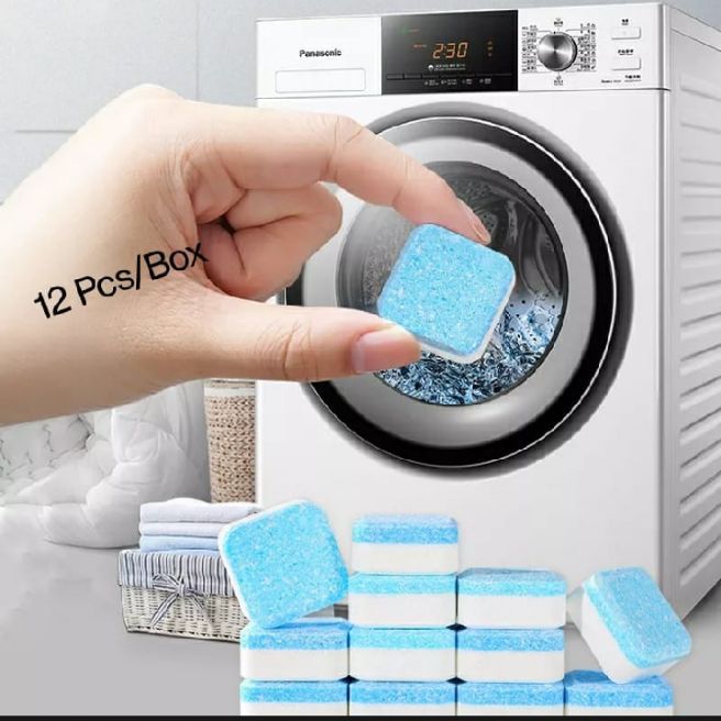 12Pcs Washing Machine Cleaner Stain Dirt Washing Cleaning Washer Clean Detergent Effervescent Tablet Wash Machine Cleaner