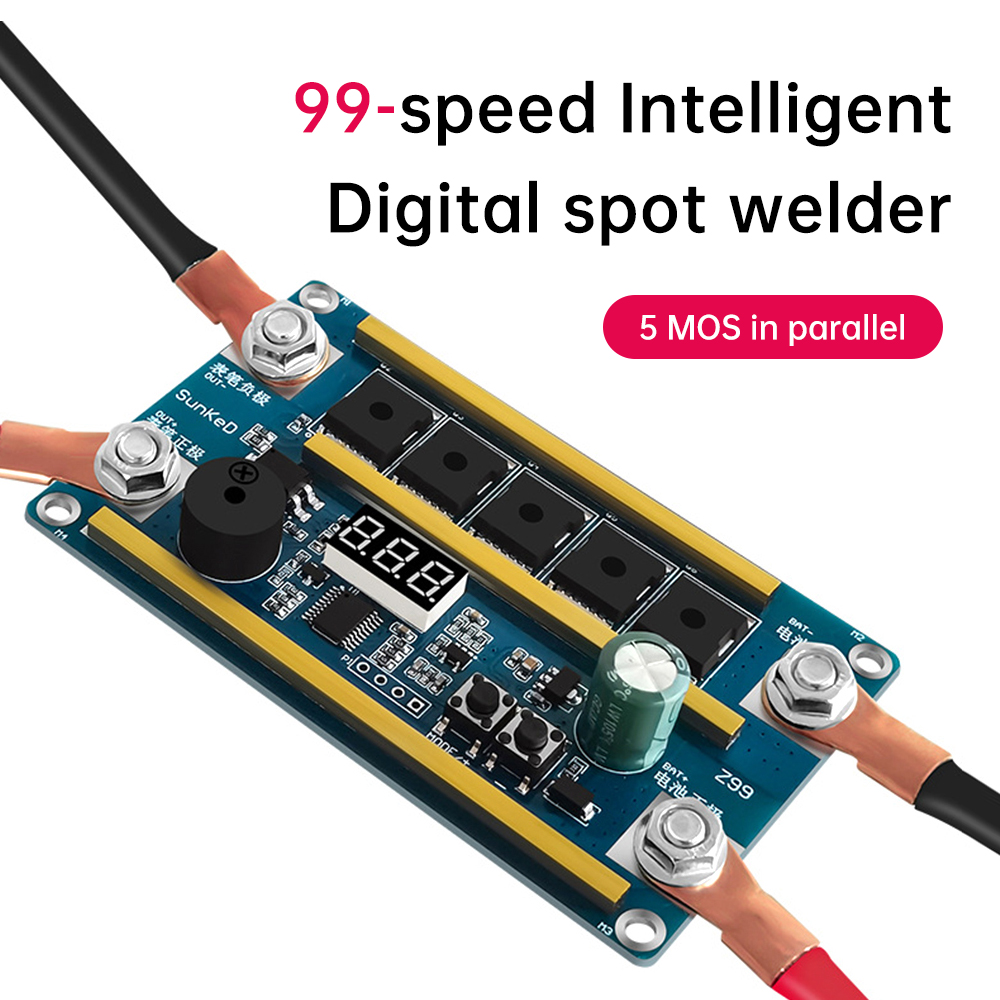 Spot Welder for Lithium Batteries 12V 1500A Peak Current Portable DIY Kit with Real Time Voltage Monitoring Protection