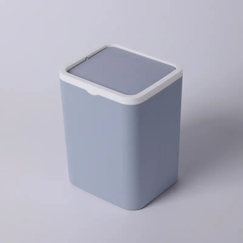 Waste Container PP Mini Trash Can With Lid Compact Desktop Garbage Bin Pink Blue Kitchen Waste Bin Home Use