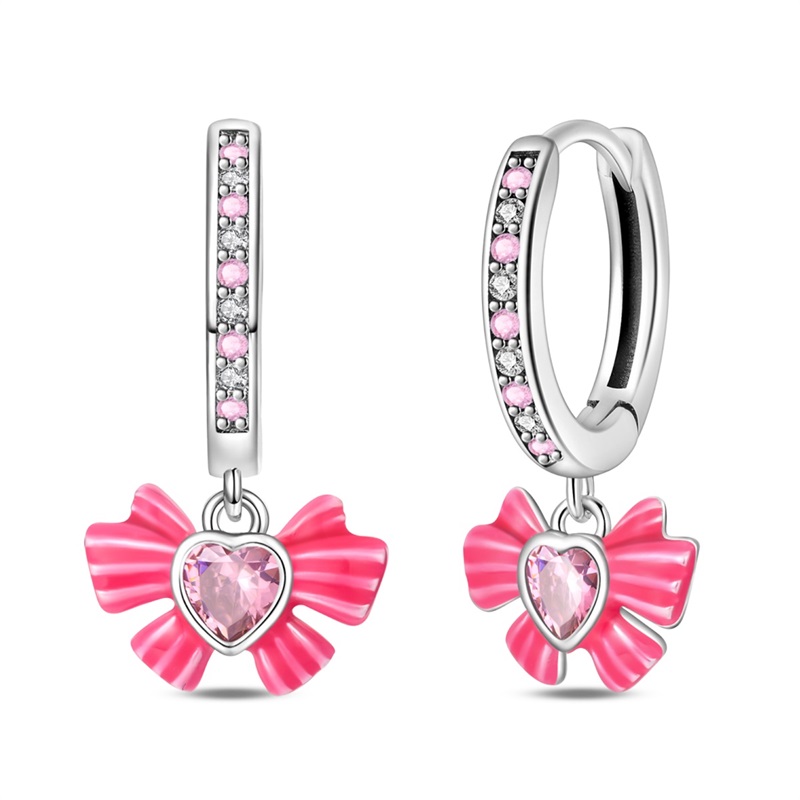 2026 New 925 Sterling Silver Sweet Bow Women Earrings Brilliant Wedding Engagement Star Earrings Jewelry
