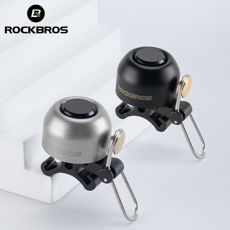 ROCKBROS Bicycle Bell Suitable for 22.2mm Handlebar 100db Bell Loud Safety Alarm Crisp Ringing Horn Copper Alloy Accessories
