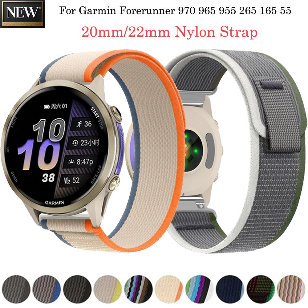20mm 22mm Trail Nylon Strap for Forerunner 970 965 955 570 165 55 Sports Bracelet Venu 3/Active 6/Move Trend Band