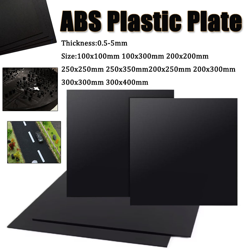 1Pcs Black ABS Plastic Plate Model Sheet DIY Model Material Parts Thickness 0.5mm-5mm