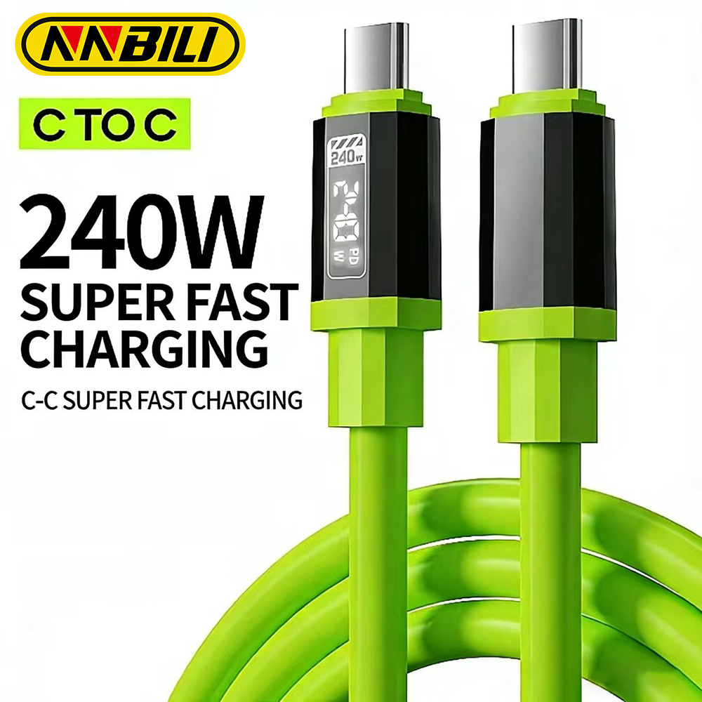NNBILI 240W USB C to Type C Cable Fast Charging 100W PD Dual Type C Cable for iPhone 15/16/17 Tablet Data Cable