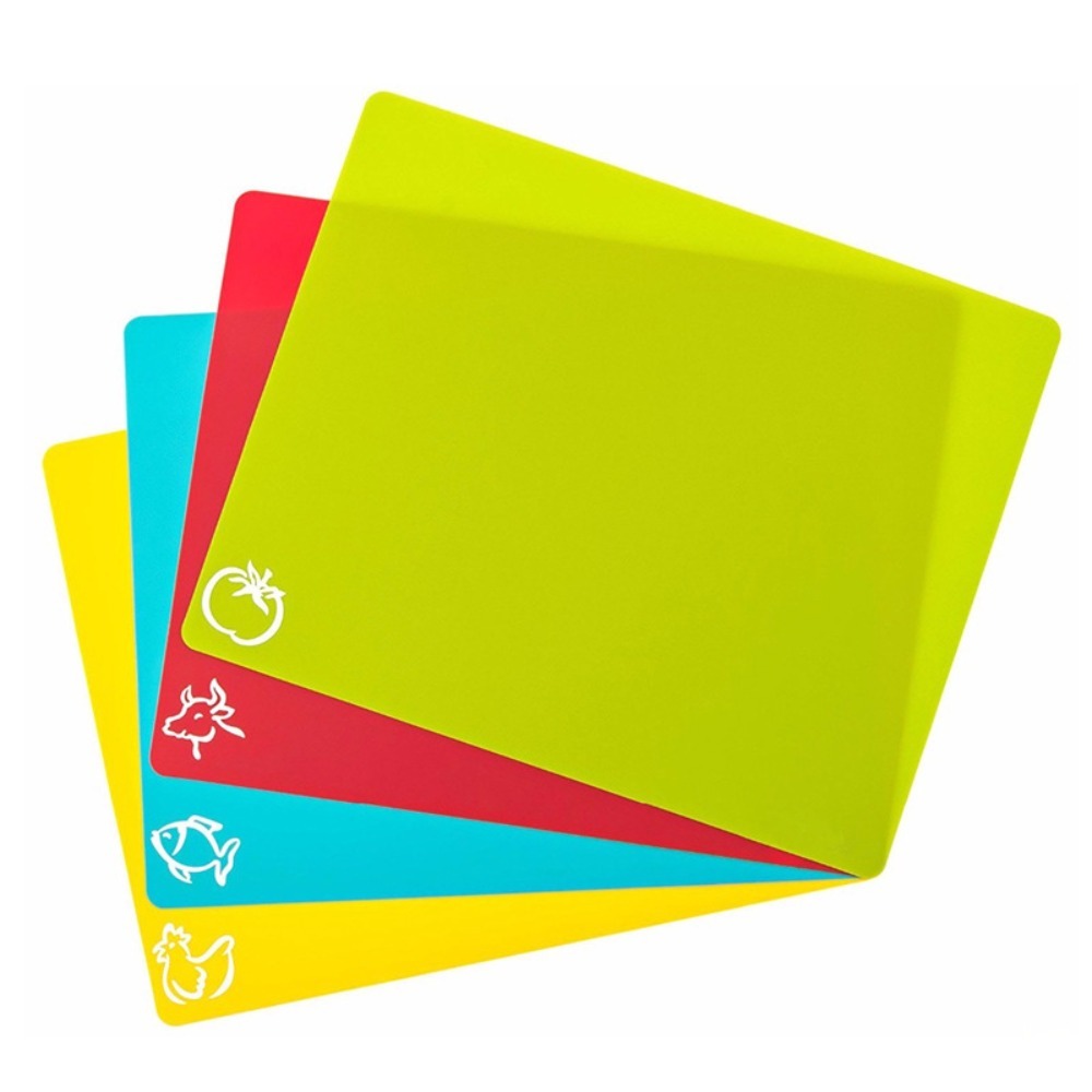 4 Pack Food-grade Flexible Plastic Sticky Cutting Board Non slip Cutting Board Easy To Clean Outdoor Portable Fruit Cutting Mat