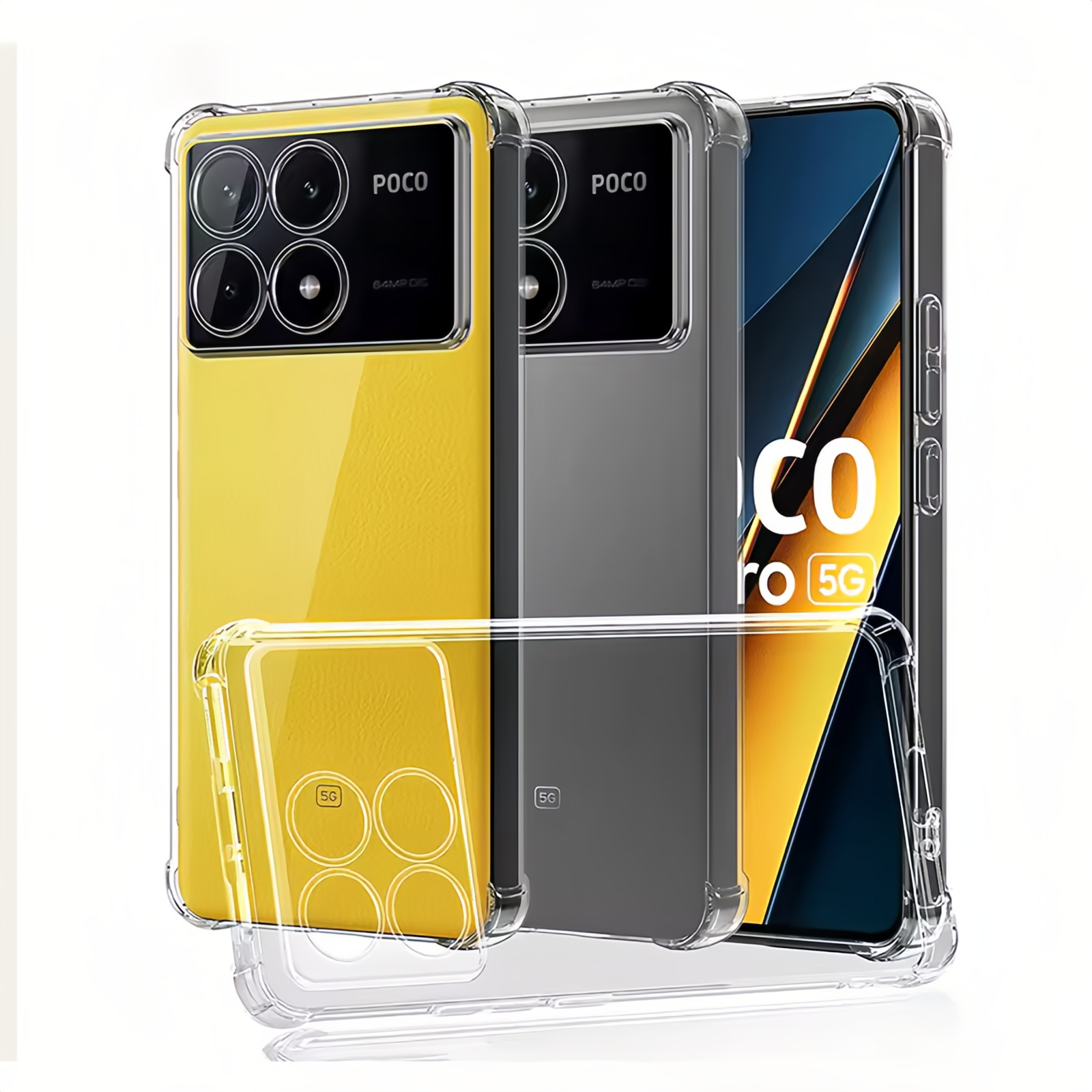 Shockproof Silicone Soft Clear Case For POCO F8 F7 X8 X7 X6 X5 X4 X3 NFC M8 M7 M6 M4 M3 F6 F5 F4 Pro GT Ultra Thin Cover