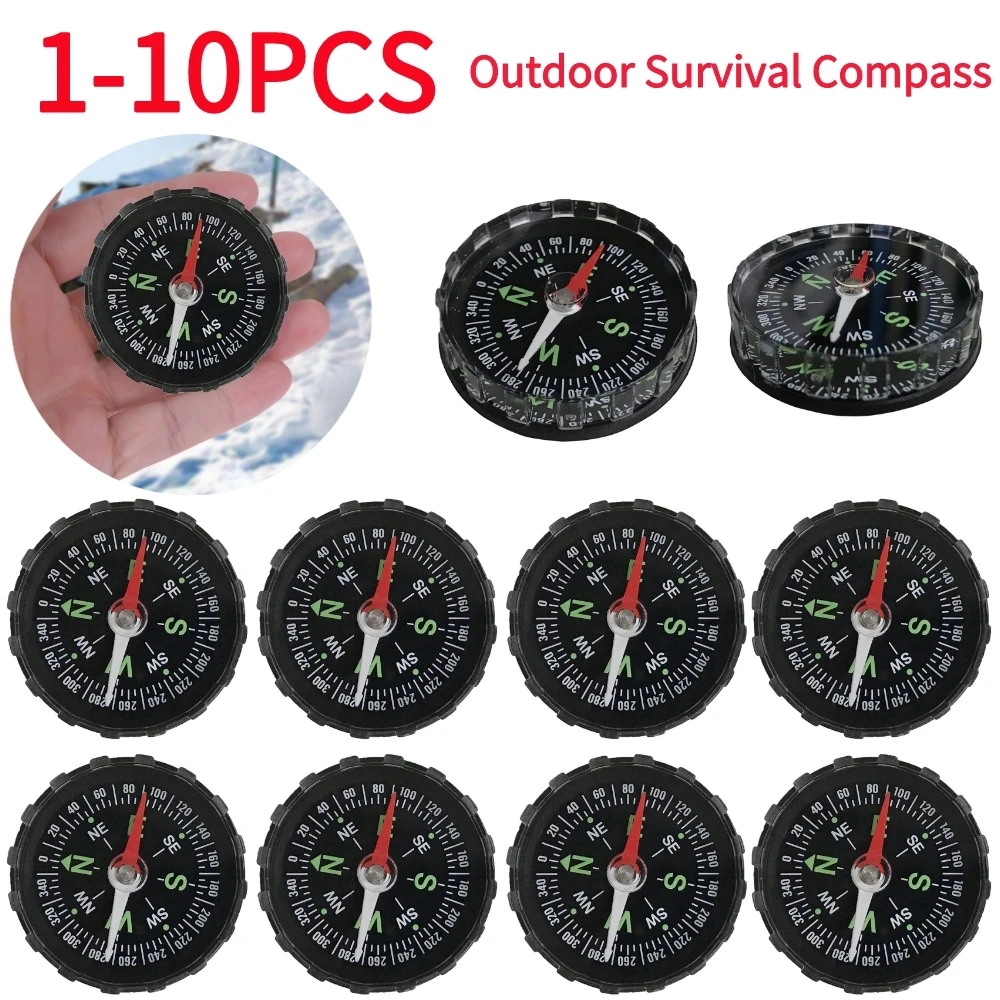 10pcs Portable Mini Camping Hiking Navigation Portable Handheld Compass Survival Practical Guider