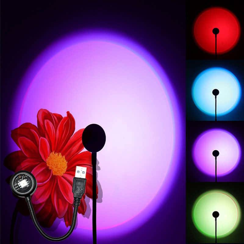 LED Sunset Lamp Projection LED Lights Customise USB Night Light Multicolor Wall Atmosphere Lights For Photography Professional