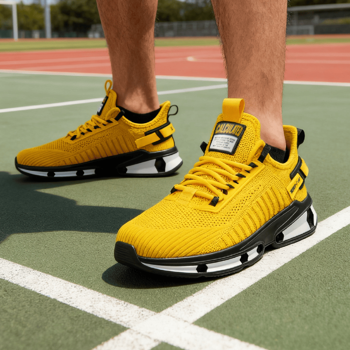 Baasploa Men Running Sneakers Comfortable Knit New Walking Shoes Breathable Fashion Anti-Slip Shock-Absorbing Casual Shoes