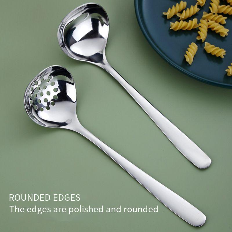 304 stainless steel soup spoon thickened and deepened, large head spoon, hot pot spoon, household porridge spoon, public spoon,