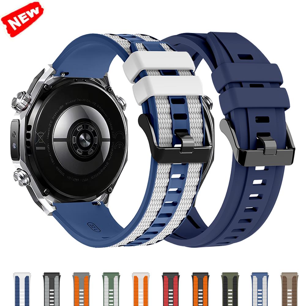 Dual-Color Official Silicone Band for Watch Ultimate 2 Breathable Soft 22mm Watchband Fit for Watch 6 pro 5 46mm