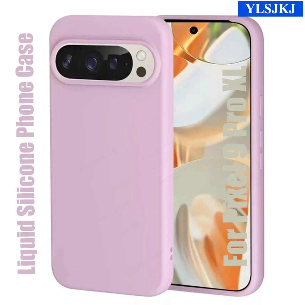 Color Skin Feel Liquid Silicone Case for Official Pixel 10A 10 9Pro XL 9 8 7 6 A Shockproof Soft Cover