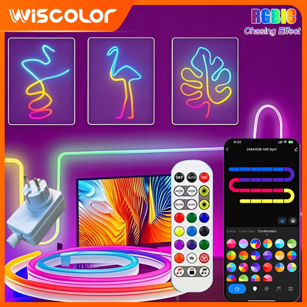 Led Lights Strip 24V TUYA WIFI Lights RGB Neon Silicone Waterproof Indoor Wall Lighting For Bedroom Accessories Decor