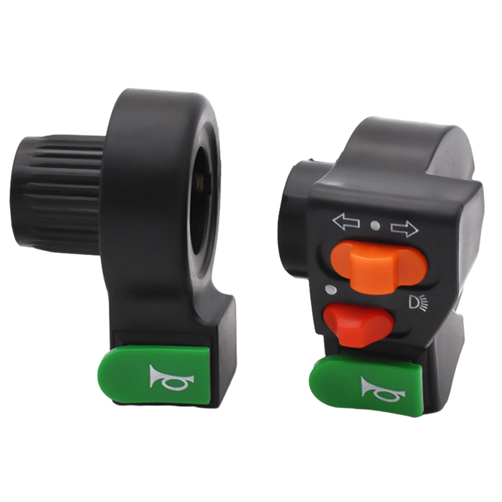 3-In-1 Electric Bicycle Scooter Motorcycle Handle Switch Plastic Headlight Horn Turn Signal Button