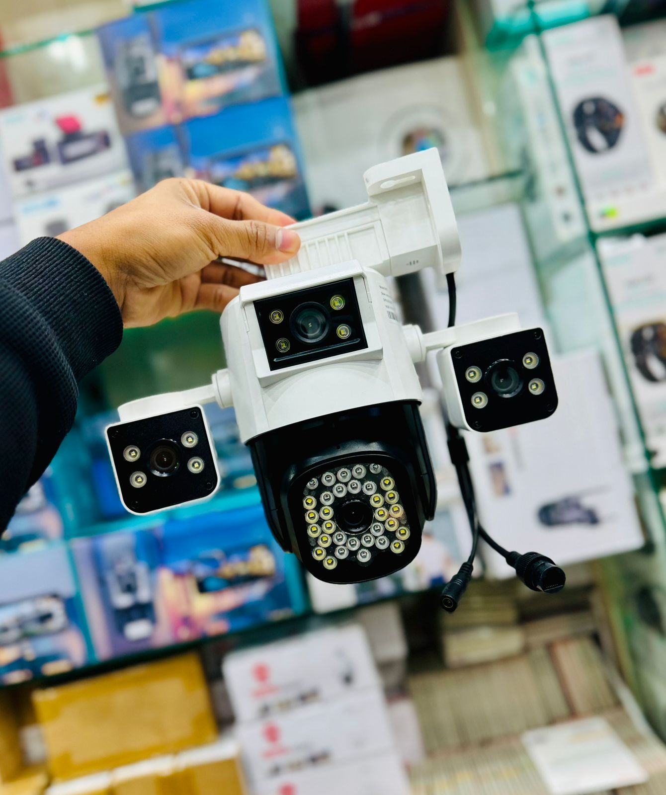 4 Lens PTZ WiFi CCTV Camera - Smart Outdoor Security Camera