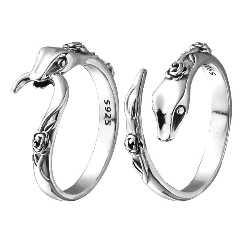 Ring Vintage Fashion Simple Rose Snake for Women Men Gift Finger Jewelry Stylish Design High Quality