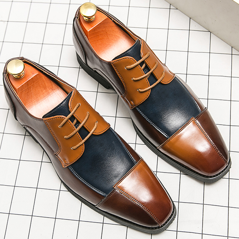 Trend Social Leather Shoes Men Classic Casual Business Leather Shoes Retro Men's Dress Shoes High Quality Office Wedding Leather
