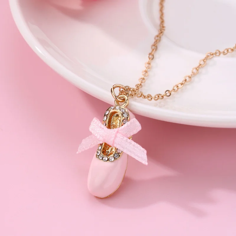 Luoluo&baby 1 Pcs Cute Ballet Shoes Pendant Necklace for Kids Girls Friendship BFF Necklaces Best Friend Jewelry