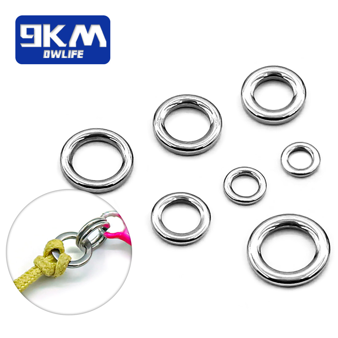 20-50Pcs Premium Stainless Steel Fishing Solid Rings Heavy Duty Lure Connector Loop for Saltwater & Freshwater Tackle