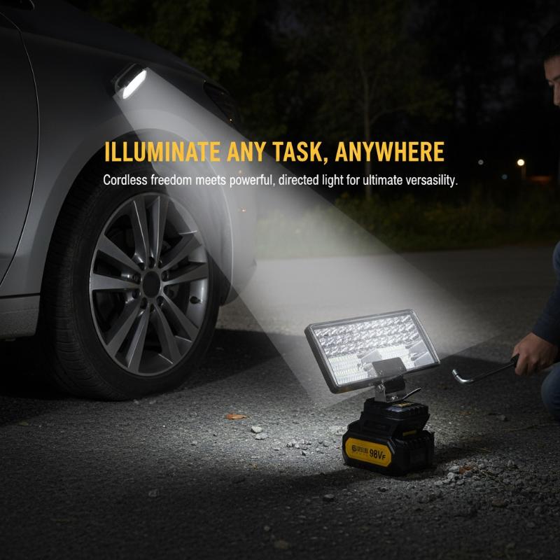 18V Li ion Battery Powered LED Work Light 3 4 Inch Flood Lamp Handheld for Emergency LightingHotsale