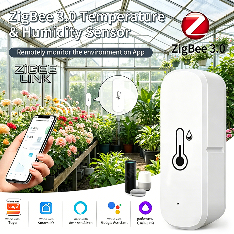 Tuya ZigBee Temperature Humidity Sensor Works with Alexa Assistant Smart Life