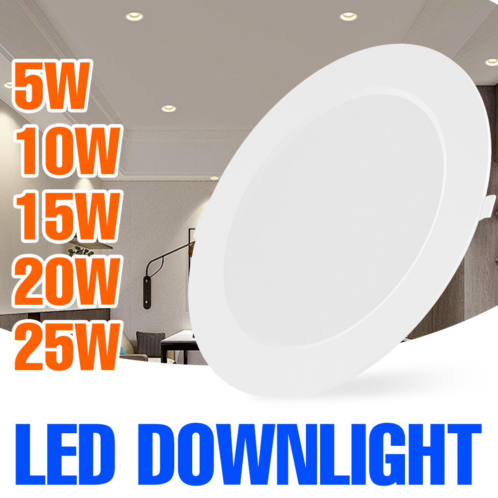 25W LED 220V Downlight Round Recessed Ceiling Lamp Indoor Spotlights For Home Kitchen Study Room Foyer Study Soft Lighting 220V