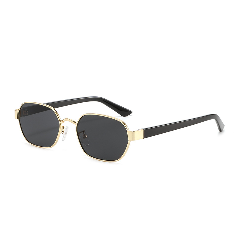 2026 New Polygon Metal Square Sunglasses, Vintage Fashion UV400 Protection Glasses for Round Faces