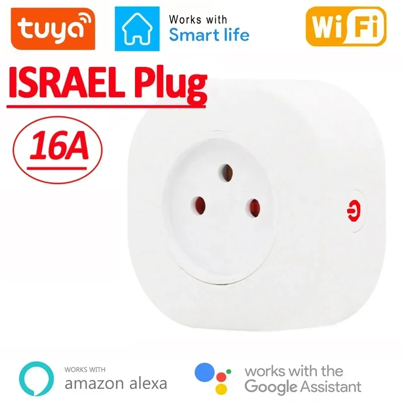 16A Israel Italy/Chile Smart Wifi Power Plug APP Control Wireless Socket Outlet For Alexa Home Assistant Tuya SmartLife