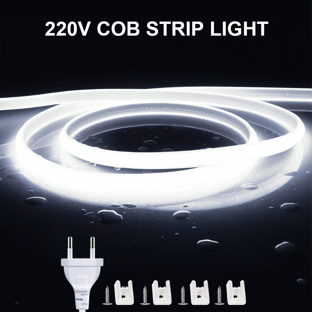 Kitchen Light LED Strip COB Under Cabinet Lights 20m 15m 10m 5m 3m 2m EU Plug 220V US Plug 110V Closet Lamp Home Decor