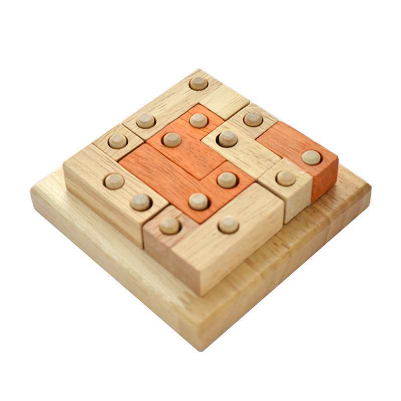 Geometric Shape Cognitive Puzzle Game Wooden Logic IQ Intellectual Development Toys Brain Teaser For Kids Teens