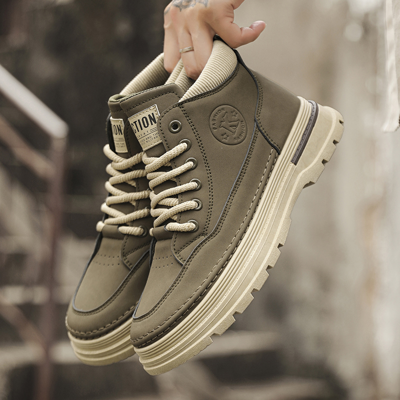 Men's Tooling Boots Autumn Winter Casual Boot for Men Personality Street Non-slip Hard-wearing Fashion Outdoor Mans Footwear