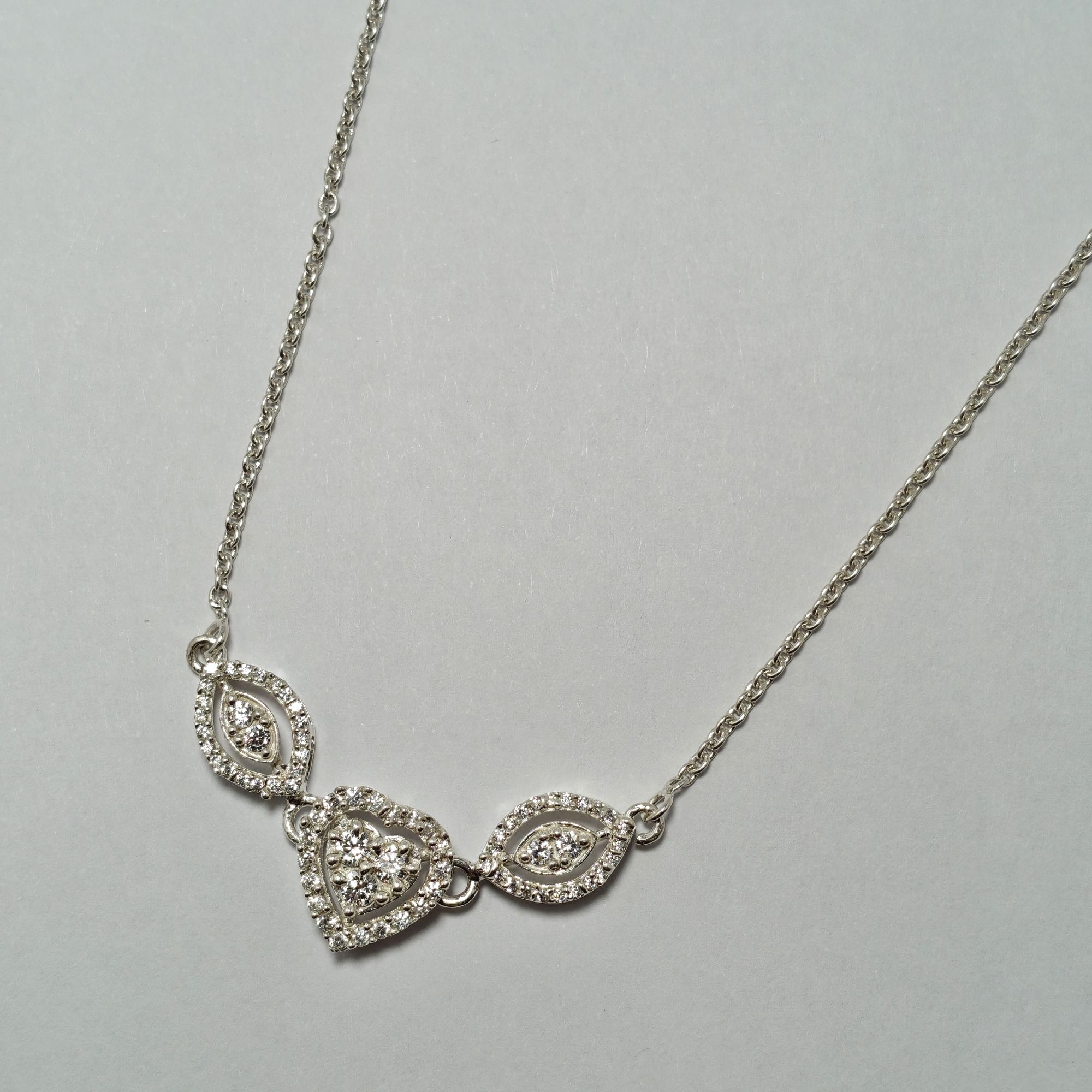 Pure Silver Necklace With Zircon/women/16 Gram