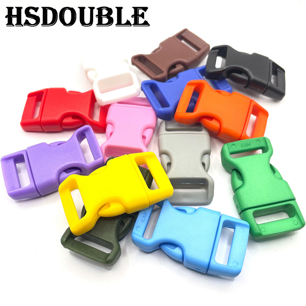 12 Pcs/Pack 5/8" Colorful Contoured Side Release Buckles for Paracord Bracelets