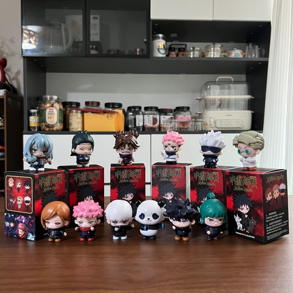 1-12Pcs Lying Style Anime Jujutsu Kaisen Mini Figure Toys Satoru Gojo Mini Cute Gk PVC Statue Figurine Collectible Toys
