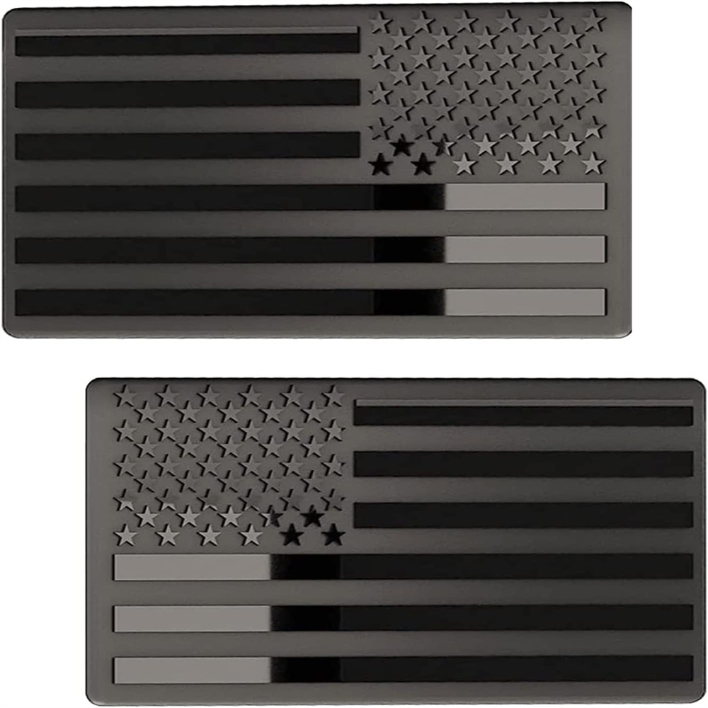 US American Metal Emblem Made from Aluminum Alloy - Perfect for Any Vehicle, Truck, Car, Motorcycle, RV, Scooter,or SUV Set of 2