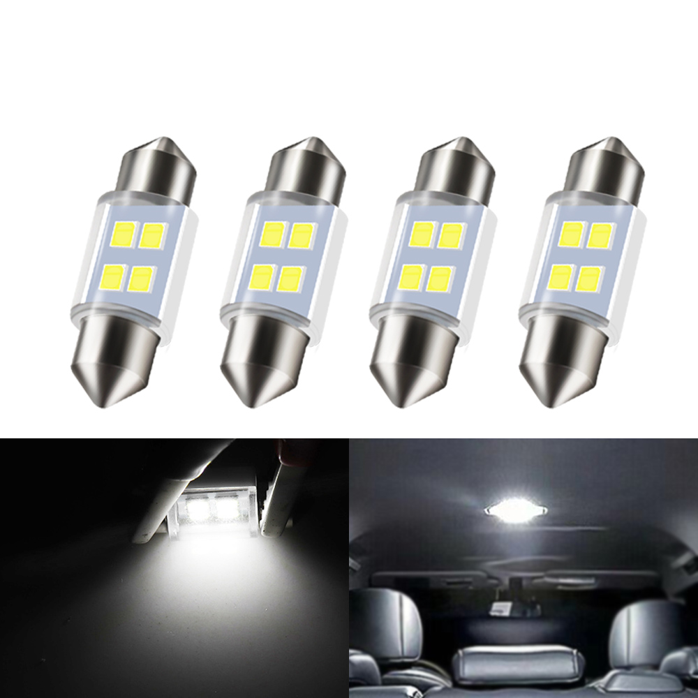 4pcs DE3175 LED Festoon Bulbs - 31mm 1.22in DE3022 Car Interior Lights White Perfect for Map, Dome & License Plate DC 12V