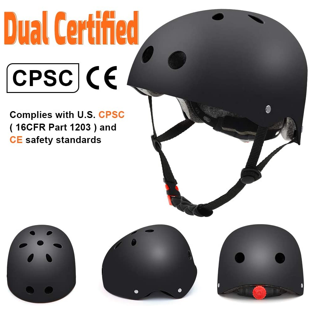 1PCS RGGMQQ Bike Skateboard Helmet,Adjustable and Multi-SportS for Skate Scooter Roller, 3 Sizes for Youth Kids Toddler