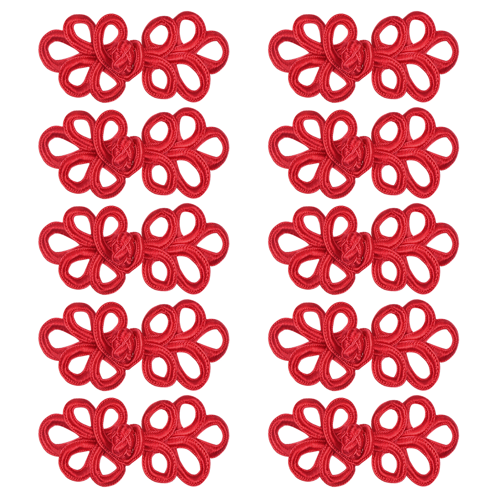 Uxcell 5/10 Pairs Chinese Knots Frog Buttons Closure Sewing Buttons Fasteners for DIY Sewing Coats Cloak Sweater Bridal Costume